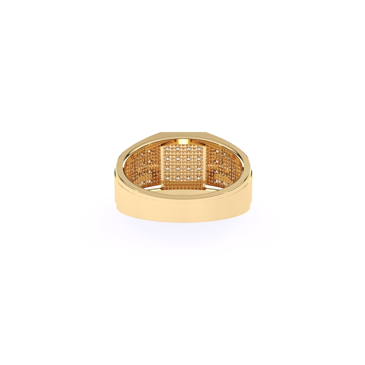 Square Signet Diamond Men's Ring